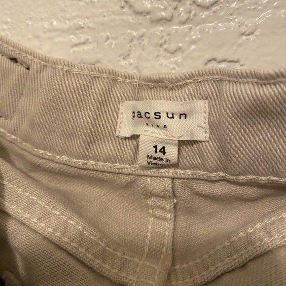 Pacsun Jeans, kids size 14, beige white - Picture 2 of 3